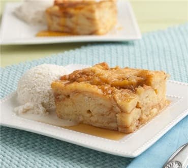 Maple Apple Drizzle Bread Pudding