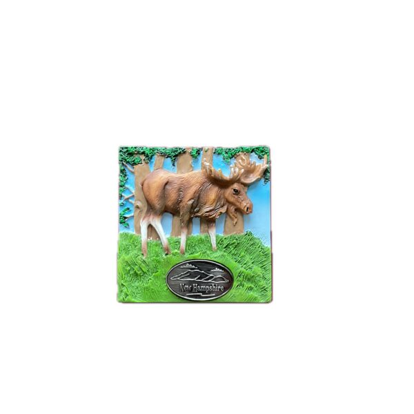 New Hampshire Square Moose Magnet