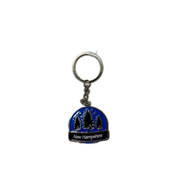 New Hampshire Keychain with Trees