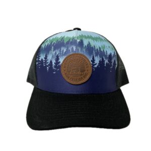 New Hampshire Live Free or Die Hat with Blue and Green Trees