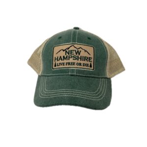 Green and Cream New Hampshire Live Free or Die Hat